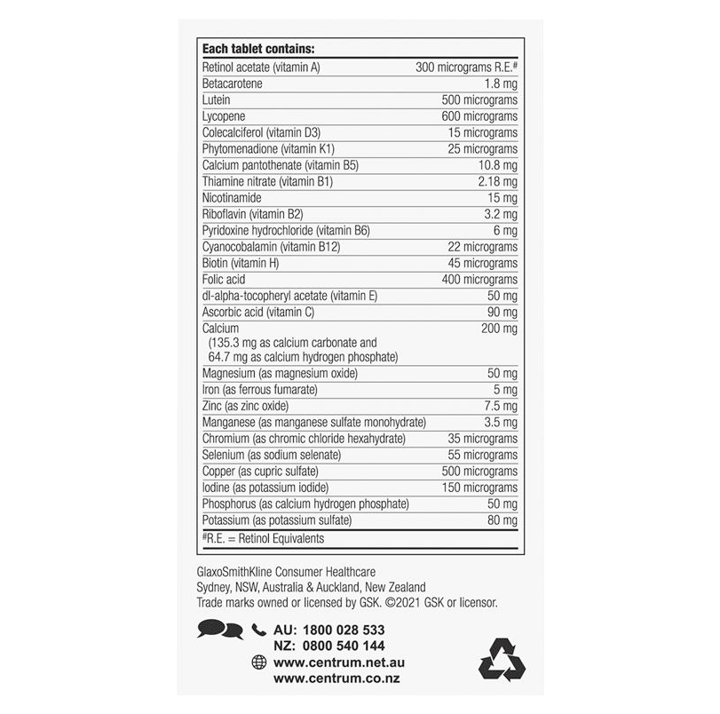 Centrum Advance for Adults 100 tablets - 365 Health Limited