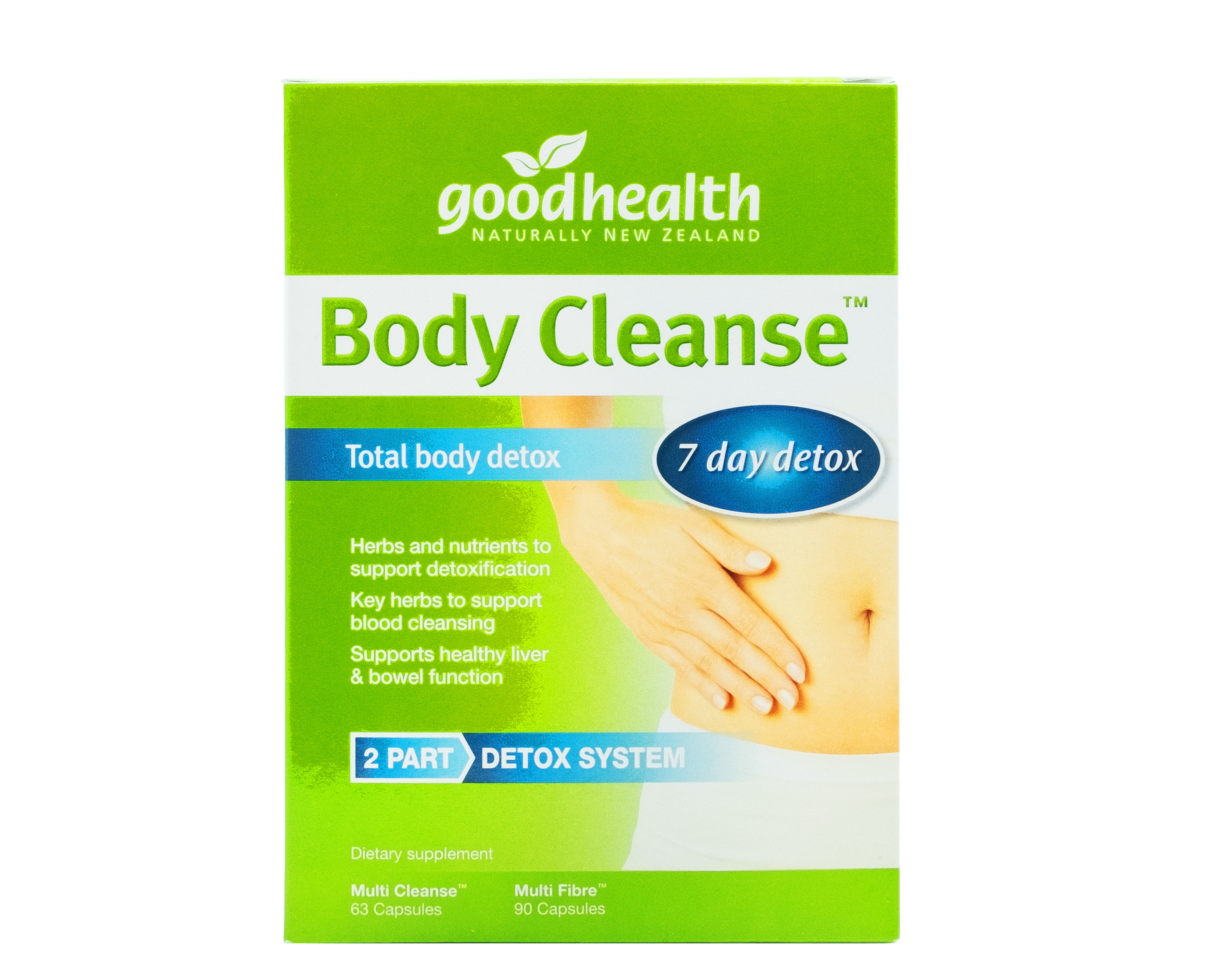 Good Health Body Cleanse Detox Multi Cleanse 63 caps / Multi Fibre 90 caps - 365 Health Limited