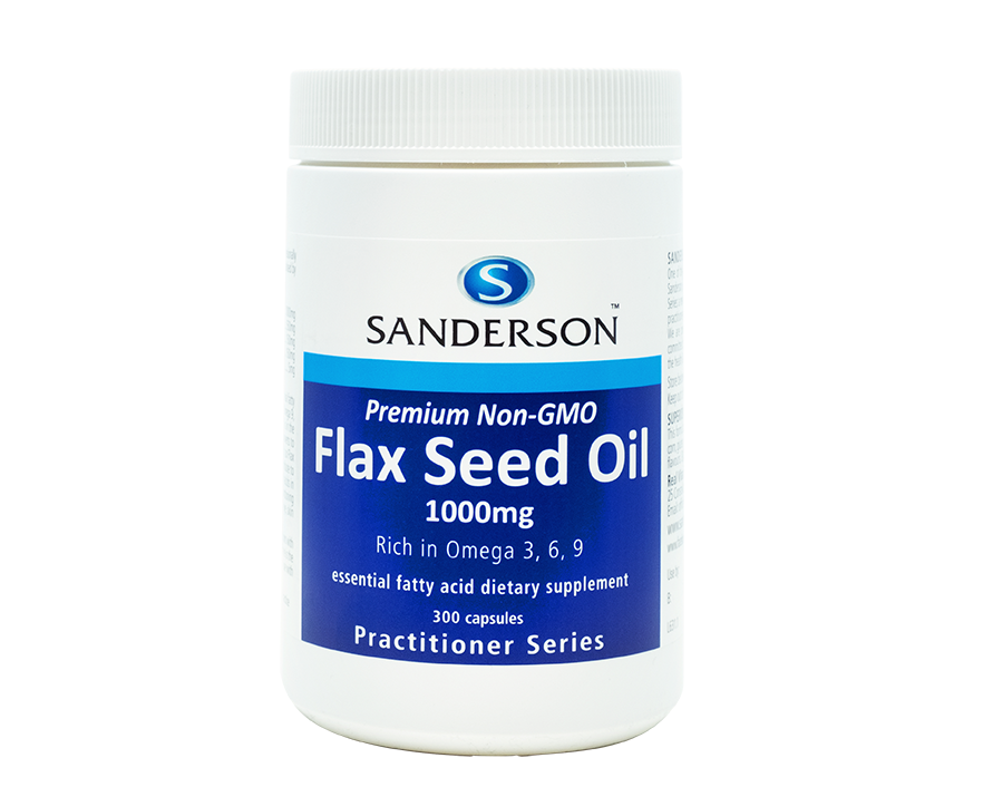 Sanderson Non-GMO Flax Seed Oil 1000mg 300 capsules - 365 Health Limited